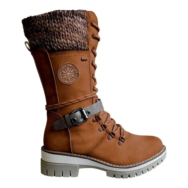 Aubrey Women's Knee High Winter Boots – Lace Up Zip Warm Outdoor Boots