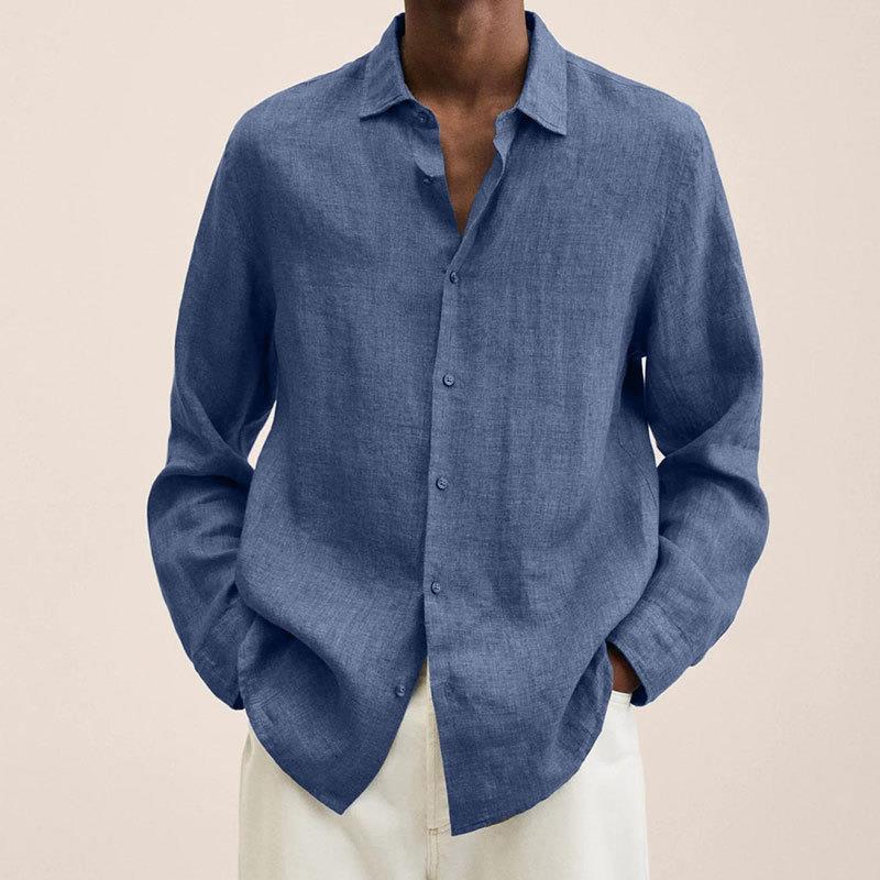 Oliver Men's Linen Shirt – Breathable Long Sleeve Smart Casual Summer Shirt