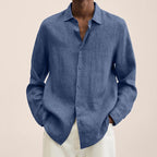 Oliver Men's Linen Shirt – Breathable Long Sleeve Smart Casual Summer Shirt