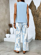 Rosalind Women's Floral Co-Ord Set – Elegant Blouse & Trousers Casual Outfit