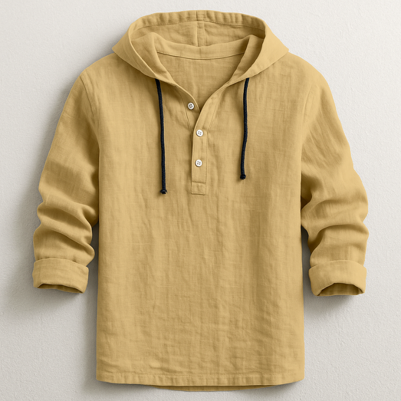 Rafferty Men's Hooded Cotton Shirt – Lightweight Breathable Casual Fit