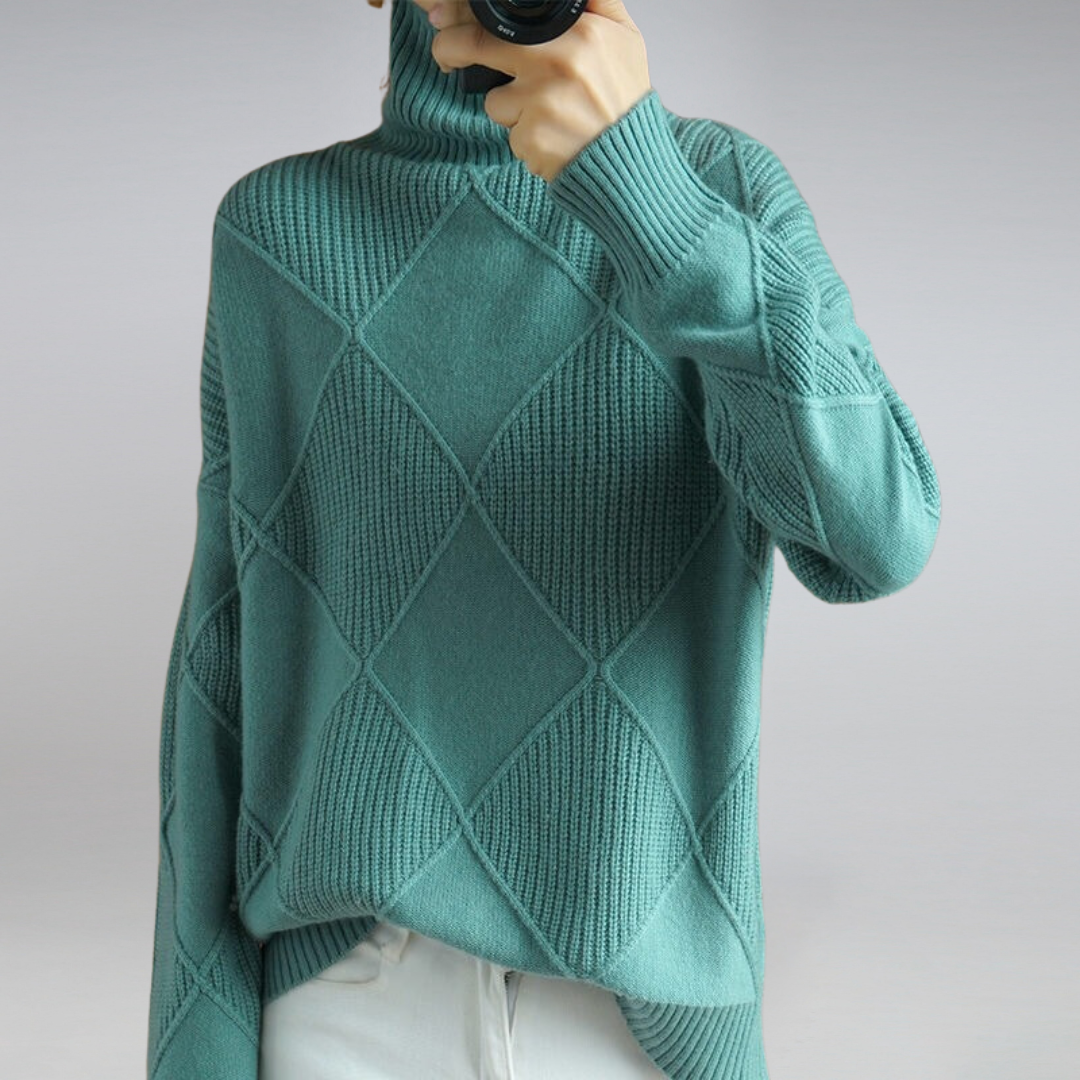 Elspeth Women's Cashmere Roll-Neck Jumper – Soft Fitted Luxury Knitwear