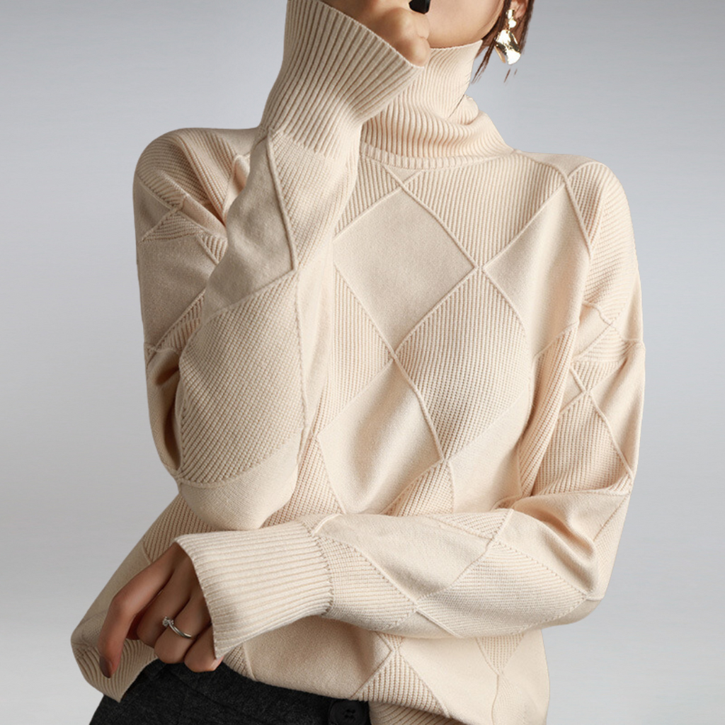 Elspeth Women's Cashmere Roll-Neck Jumper – Soft Fitted Luxury Knitwear