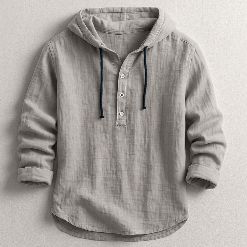 Rafferty Men's Hooded Cotton Shirt – Lightweight Breathable Casual Fit