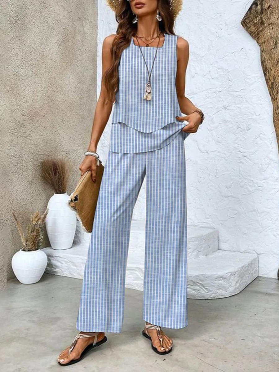 Rosalind Women's Floral Co-Ord Set – Elegant Blouse & Trousers Casual Outfit