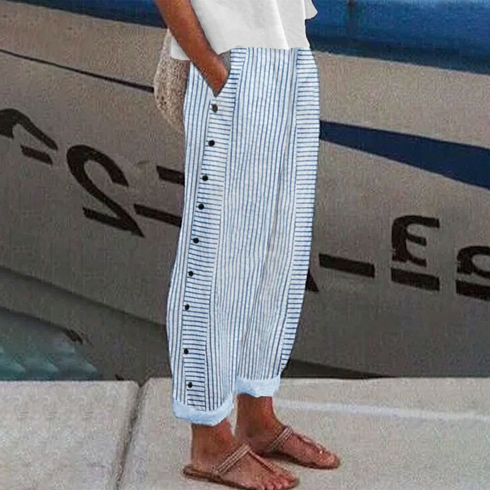 Colette Women's Casual Trousers – Relaxed Fit Lightweight Elastic Waist Trousers