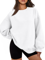 Cressida Women's Fleece Sweatshirt – Oversized Crew Neck Pullover with Drop Shoulders