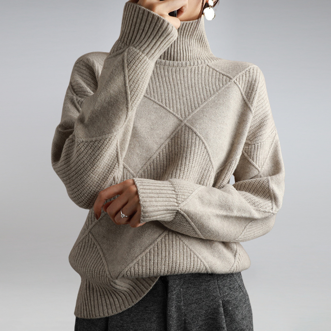 Elspeth Women's Cashmere Roll-Neck Jumper – Soft Fitted Luxury Knitwear