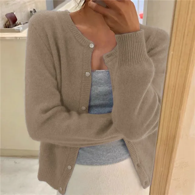 Marigold Women's Knit Cardigan – Soft Relaxed Fit Lightweight Button Cardigan