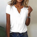 Rebecca Women's V Neck Blouse – Relaxed Fit Lightweight Summer Casual Top