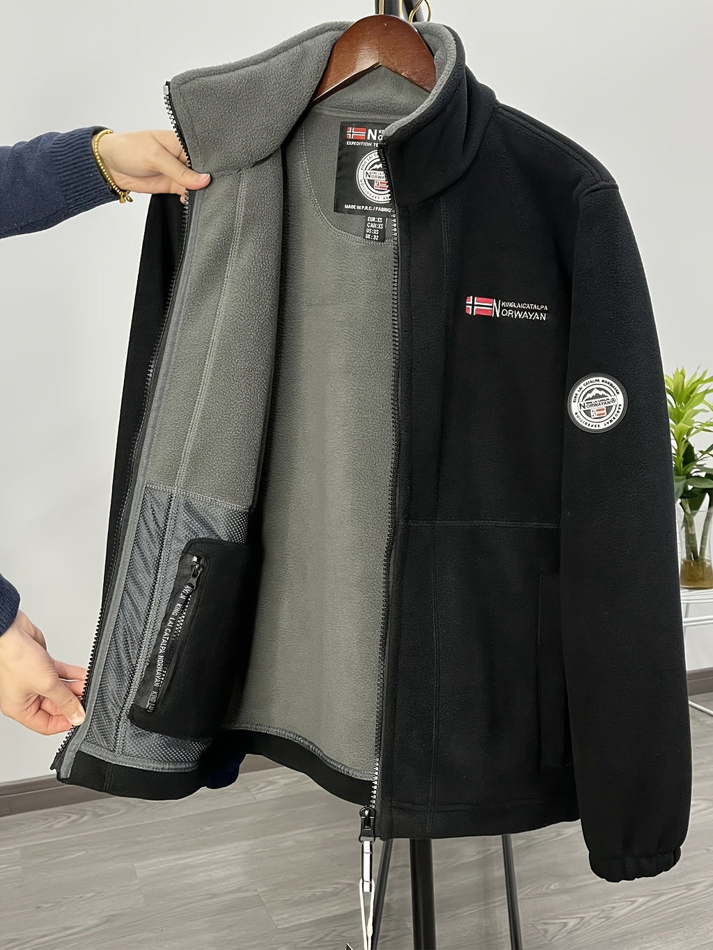 Finley Men's Fleece Jacket – Thermal Outdoor Zip Up Lightweight Winter Coat