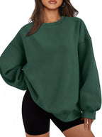 Cressida Women's Fleece Sweatshirt – Oversized Crew Neck Pullover with Drop Shoulders