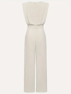 Aurelia Women's High-Waisted Jumpsuit – Straight Legs, Pleats & Tailored Fit