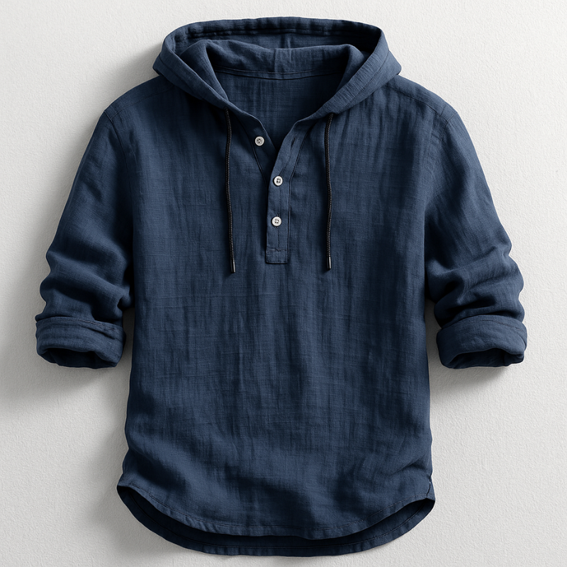 Rafferty Men's Hooded Cotton Shirt – Lightweight Breathable Casual Fit