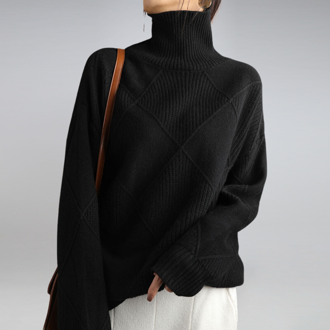 Elspeth Women's Cashmere Roll-Neck Jumper – Soft Fitted Luxury Knitwear