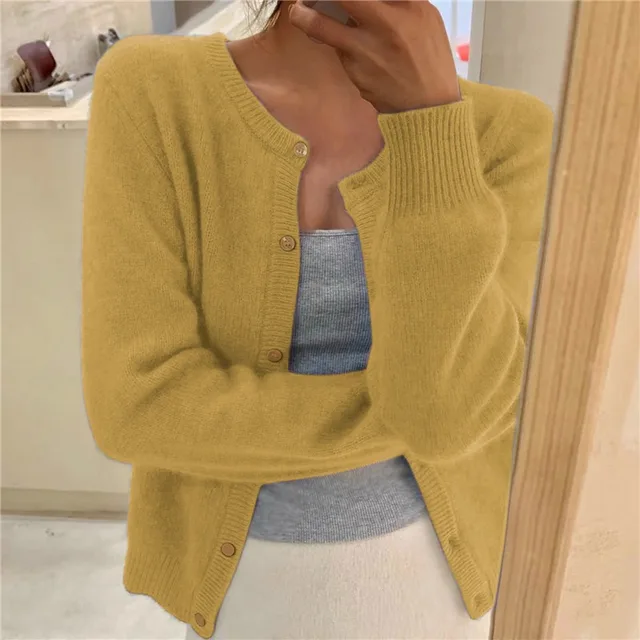 Marigold Women's Knit Cardigan – Soft Relaxed Fit Lightweight Button Cardigan