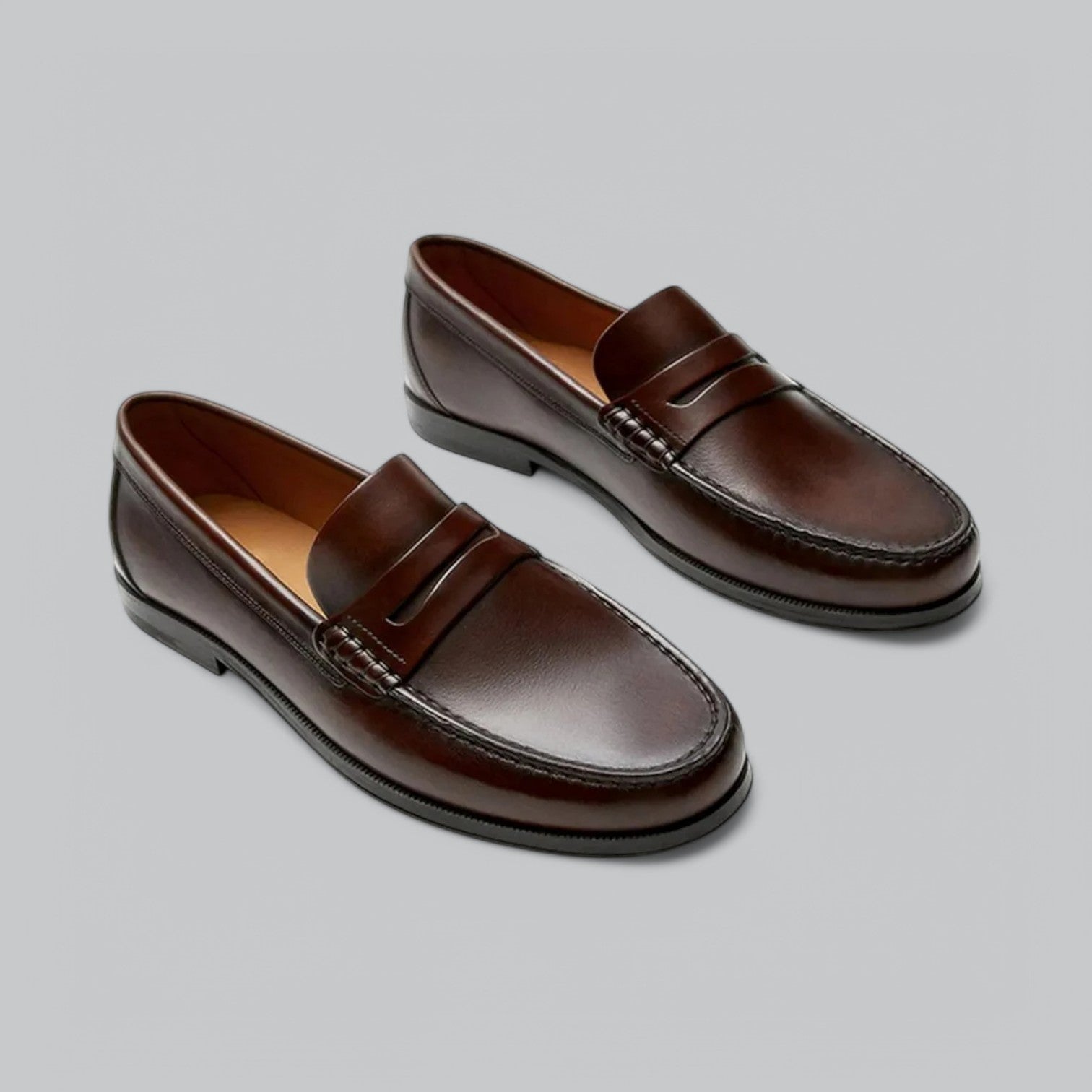 Ethan Men's Leather Loafers – Slip-On Smart Casual Comfort Shoes