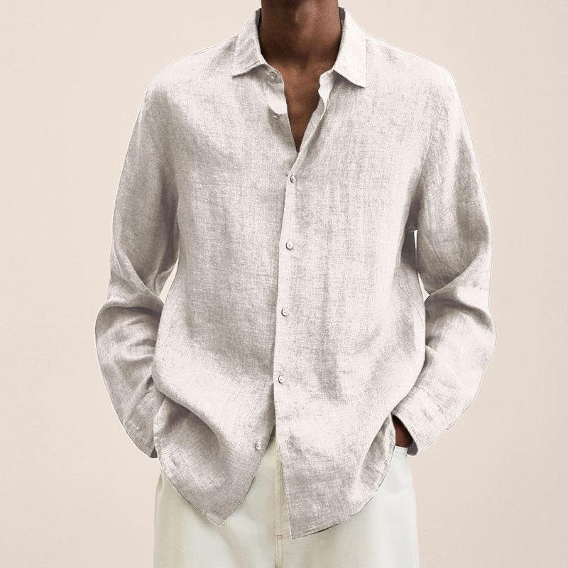 Oliver Men's Linen Shirt – Breathable Long Sleeve Smart Casual Summer Shirt