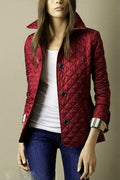 Florence Women's Quilted Jacket – Lightweight Button Front Smart Casual Coat