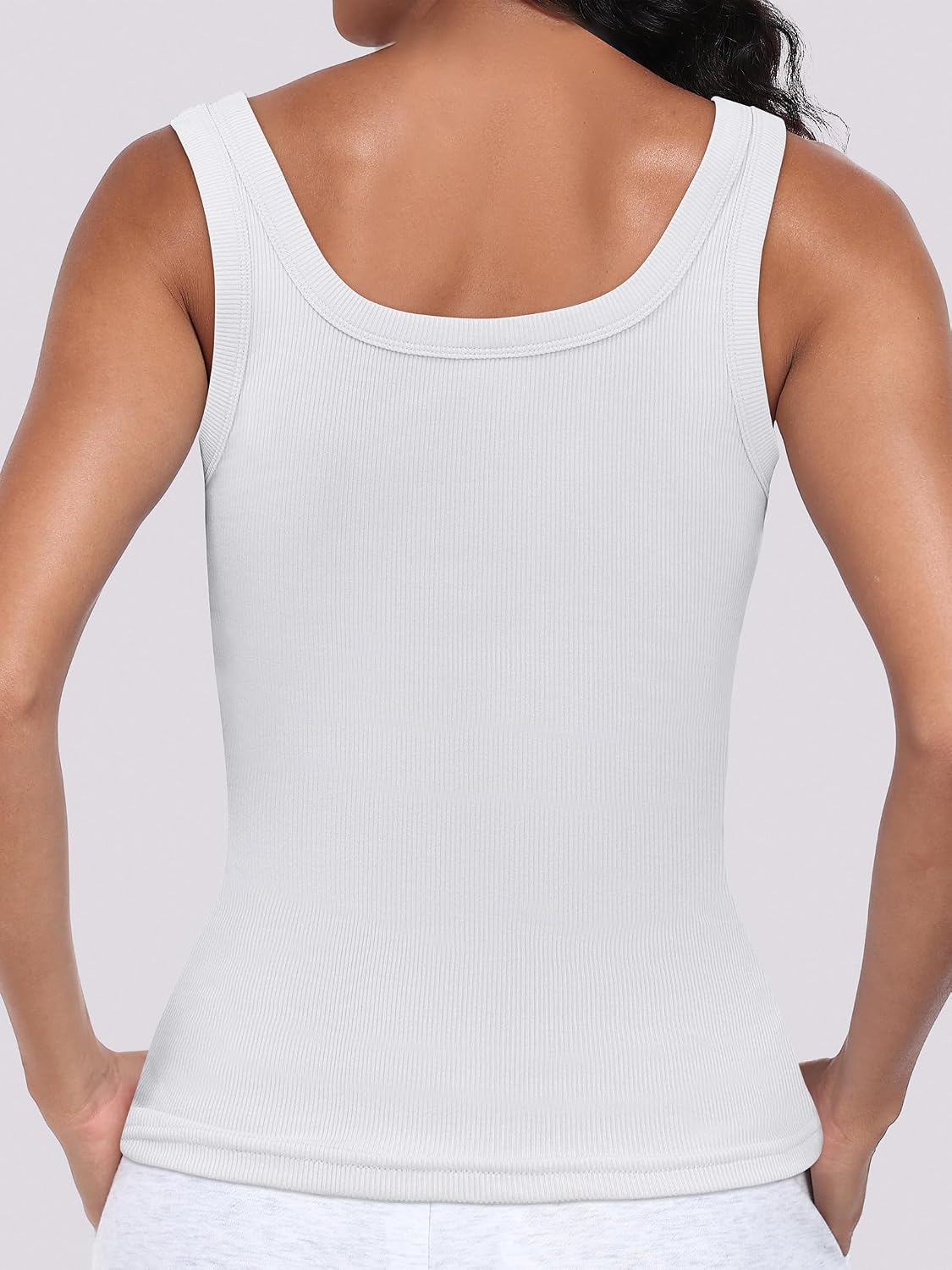 Ruby Women's Ribbed Tank Top – Sleeveless Scoop Neck Slim Fit Summer Vest