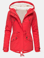 Zelda Women's Long Winter Jacket – Waterproof Hood, Warm Lining & Zip Fastening