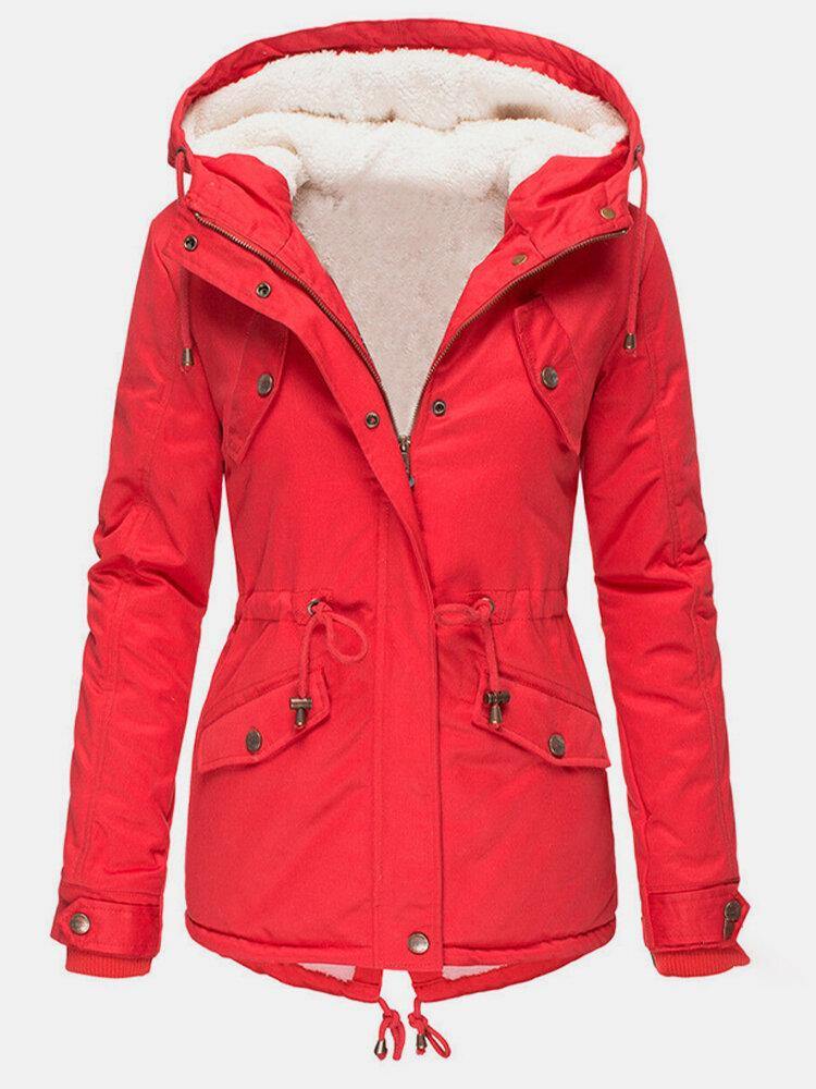 Zelda Women's Long Winter Jacket – Waterproof Hood, Warm Lining & Zip Fastening