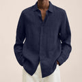 Oliver Men's Linen Shirt – Breathable Long Sleeve Smart Casual Summer Shirt