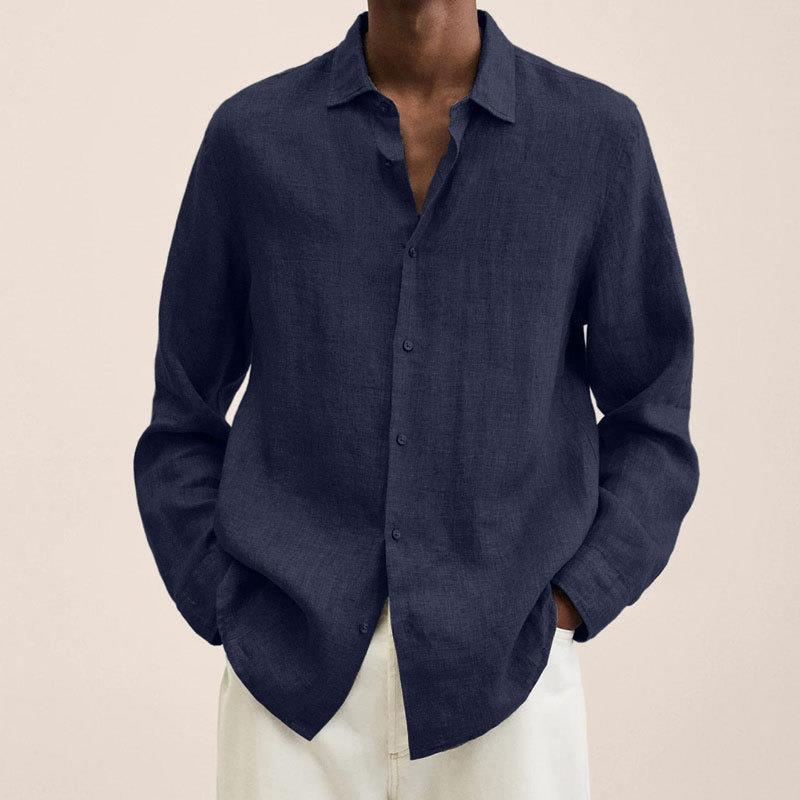 Oliver Men's Linen Shirt – Breathable Long Sleeve Smart Casual Summer Shirt
