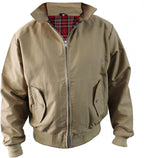 Mason Men's Harrington Jacket – Tartan Lined Zip-Up Jacket with Ribbed Cuffs