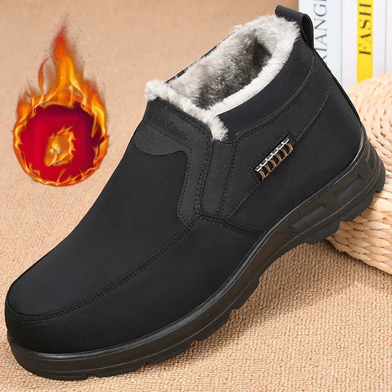 Callan Men's Winter Shoes – Fleece Lined Slip-On Non-Slip Thermal Footwear