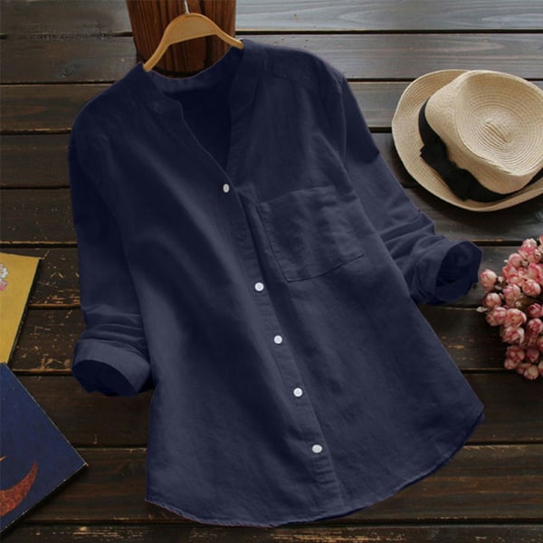 Eliza Women's Linen Cotton Shirt – Relaxed Fit Casual Button Up Blouse