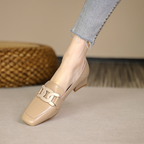 Daphne Women's Mary Jane Loafers – Leather Chunky Heel Comfort Shoes