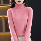 Isabelle Women's Cashmere Roll Neck Jumper – 100% Cashmere Luxury Knit Sweater