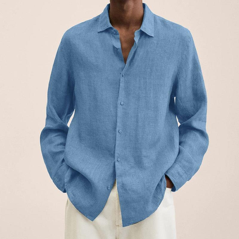 Oliver Men's Linen Shirt – Breathable Long Sleeve Smart Casual Summer Shirt