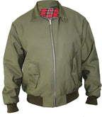 Mason Men's Harrington Jacket – Tartan Lined Zip-Up Jacket with Ribbed Cuffs