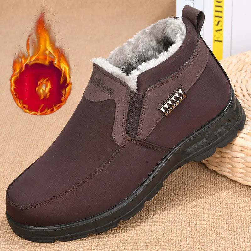 Callan Men's Winter Shoes – Fleece Lined Slip-On Non-Slip Thermal Footwear