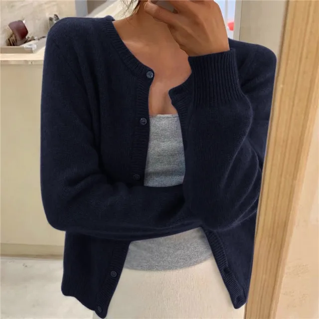 Marigold Women's Knit Cardigan – Soft Relaxed Fit Lightweight Button Cardigan