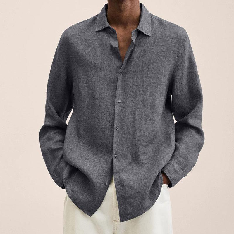 Oliver Men's Linen Shirt – Breathable Long Sleeve Smart Casual Summer Shirt