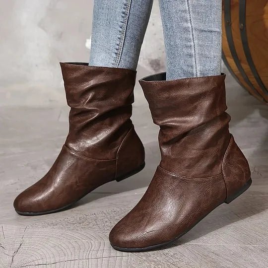 Rowena Women's Leather Ankle Boots – Premium Non-Slip European Comfort Boots