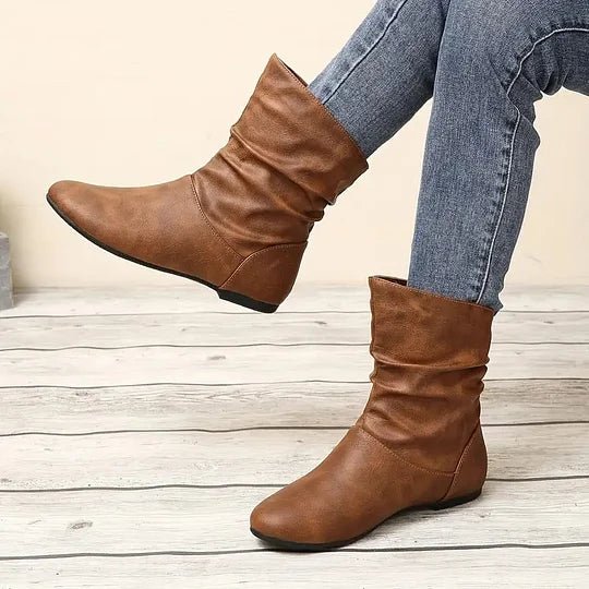 Rowena Women's Leather Ankle Boots – Premium Non-Slip European Comfort Boots