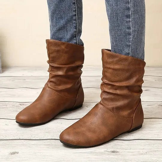 Rowena Women's Leather Ankle Boots – Premium Non-Slip European Comfort Boots