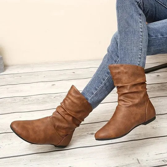 Rowena Women's Leather Ankle Boots – Premium Non-Slip European Comfort Boots