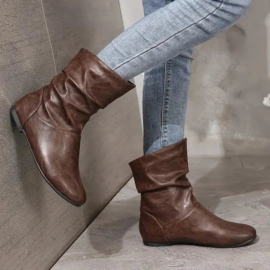 Rowena Women's Leather Ankle Boots – Premium Non-Slip European Comfort Boots