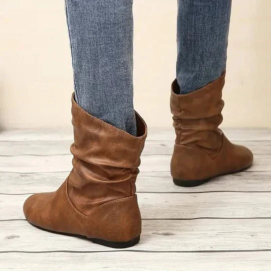 Rowena Women's Leather Ankle Boots – Premium Non-Slip European Comfort Boots