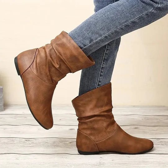 Rowena Women's Leather Ankle Boots – Premium Non-Slip European Comfort Boots