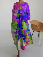 Emmeline Women's Floral Cotton Dress – 100% Cotton A-Line Summer Midi Dress