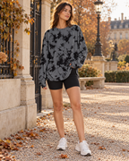 Nerina Striped Oversized Long-Sleeve Top – Relaxed Crew Neck Casual Shirt