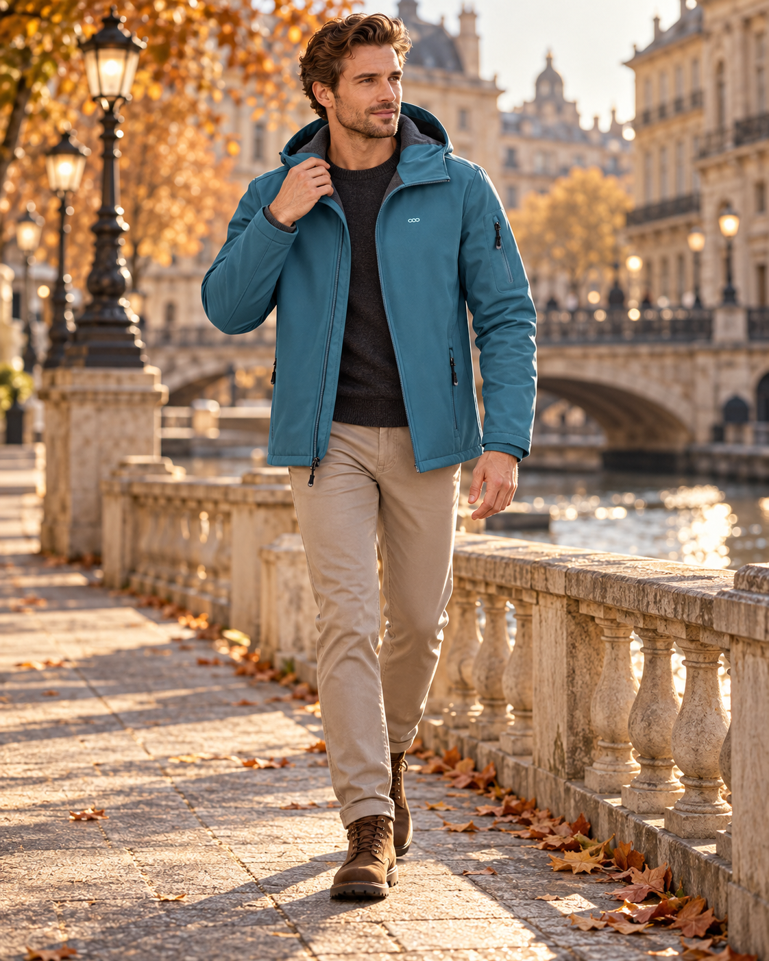 Daniel Hooded Waterproof Softshell Jacket – Fleece Lined Lightweight Outdoor Coat