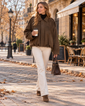 Wynona Women's Oversized Faux Suede Cropped Bomber Jacket with Batwing Sleeves