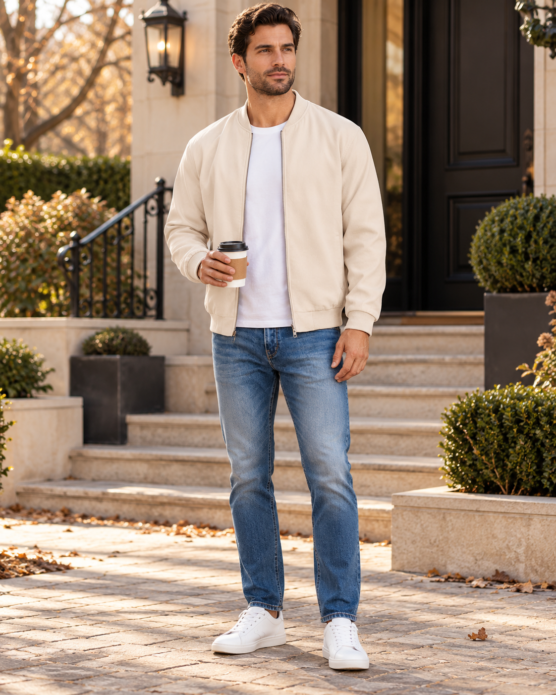 Evander Men's Lightweight Bomber Jacket – Full-Zip Casual Flight Jacket